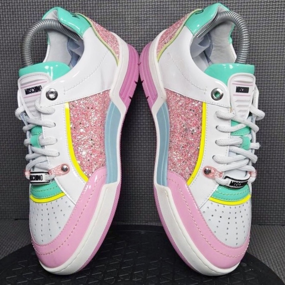 Authentic Moschino Pastel / Pink Glitter Low Top Sneakers